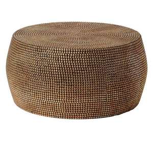 Table basse vintage avec base ronde en métal martelé, finition cuivre de haute qualité, pour la maison ou les hôtels, table basse décorative - Product Image 6