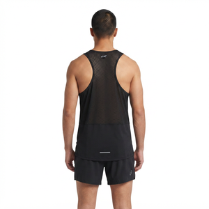 Men's XL Knitted Mesh Back <b>Running</b> Tank Top Quick Dry Moisture Wicking Polyester Elastane Athletic <b>Singlet</b> Custom OEM Solid - Product Image 2