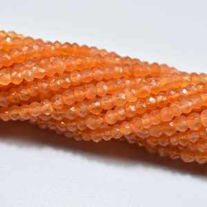 Perles de cornaline naturelle facettées en forme de rondelle, 3,5 mm, perles rondelles en vrac pour la création de bijoux, vente en gros directe d'usine - Product Image 5