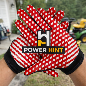 Guantes de Receptor de Fútbol Americano POWER HINT, de Moda, Flexibles, Listos para Enviar, con Protección de Palma Sublimada y Función Adhesiva - Product Image 4