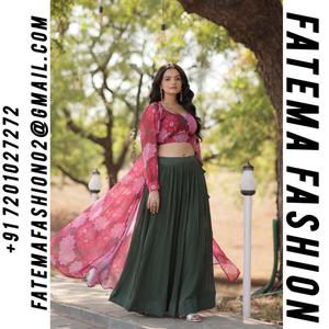 หนังเทียม georgette lehenga choli สำหรับงานแต่งงานและเทศกาลงานปักหนักวัสดุสุทธิเสื้อผ้าปากีสถานแบบใหม่ - Product Image 2