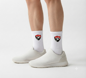 Chaussettes blanches pour hommes en coton antibactérien respirant tricotées couleur unie personnalisables brodées pour le sport et le quotidien en automne - Product Image 3