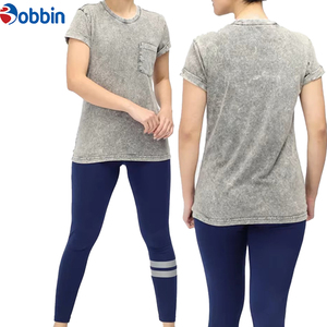 Premium Slim Vintage ácido lavado camisetas para mujeres personalizado impreso tamaño personalizado 100% alta calidad peso pesado algodón transpirable - Product Image 6