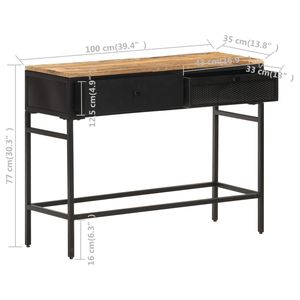 Buffet noir avec placage en bois de manguier naturel - Product Image 6