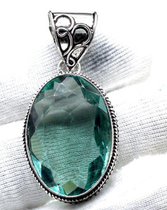 Colgante hecho a mano de Plata de Ley 925, piedra preciosa de apatita con forma de amantes, colgante de joyería de plata elegante, regalo para él, compromiso - Product Image 3