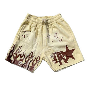 Nuevos pantalones cortos estampados para hombre, pantalones cortos con efecto tie-dye, pantalones deportivos de algodón French Terry con cordón ajustable, pantalones cortos con lavado ácido para hombre, OEM - Product Image 5