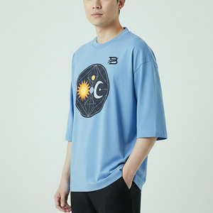 เสื้อยืดแขนสั้นลำลองทรงบ็อกซี่สำหรับผู้ชาย เสื้อยืดทรงบ็อกซี่เข้ารูป ผลิตจากผ้าฝ้าย เสื้อยืดทรงบ็อกซี่สำหรับผู้ชายสำหรับขายออนไลน์ ผลิตในประเทศปากีสถาน - Product Image 3