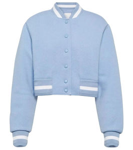 Veste courte de style universitaire pour femmes grandes tailles, de qualité supérieure, respirante, en coton, avec col montant et manches longues - Product Image 6