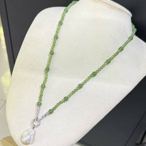 Zhuji Versatile 55cm Long 6mm Blue <b>Jade</b> Sweater Chain Natural Strong Light Freshwater Pearl Fine Pendant <b>Necklaces</b> - Product Image 5