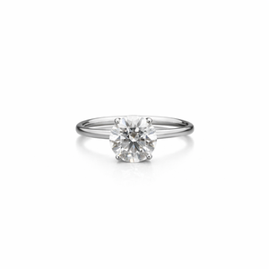 IGI Certified Round Brilliant Lab Created Diamond Engagement <b>Ring</b> Solitaire <b>Ring</b> 9K 10K Solid Gold Under Gallery Accent Diamonds - Product Image 1