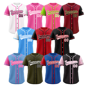 Maillot de baseball rose personnalisé avec logo sublimé, design tendance, vente en gros, haute qualité, pas cher, unisexe, manches courtes - Product Image 4