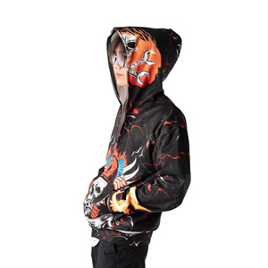Sudadera con Capucha Deportiva Extra Grande Personalizada, Estilo Pullover, de Mezclilla, 100% Algodón Ecológico, con Estampado Digital Powder Puff, Bordada, para Otoño - Product Image 2