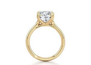 Bague de fiançailles solitaire en or blanc 9 carats avec diamant de laboratoire taille coussin 1 carat, bijoux fins pour femmes - Product Image 2