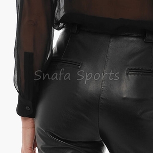 Shorts de Cuero 100% para Mujer, Fabricación OEM, Precio de Mayoreo, Shorts Lisos Teñidos para Deporte, en Venta - Product Image 6