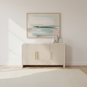 3 Doors Sideboard Coffee <b>Table</b> for Living Room Genuine Leather Living Room Furniture Factory Direct OEM ODM Custom Handcrafted - Product Image 5