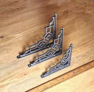 Soportes de Pared de Acero Fundido Estilo Art Deco, Diseño Lawrie Antiguo Premium 2026, Juego de Dos, Resistentes, Industriales, Rústicos - Product Image 3