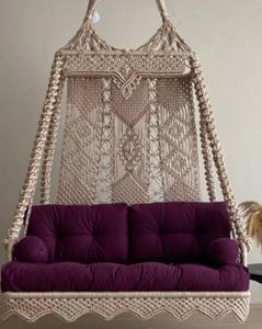 Macrame <b>Double</b> Swing,Macrame <b>Double</b> Garden Swing,Macrame <b>Hanging</b> Swing,Balcony Swing - Product Image 3