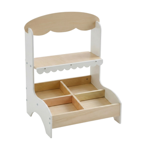 Children Wooden Grocery Store Play Stand with Storage Sections and Display Shelf Educational Role Play Market Toy for Kids - Product Image 1