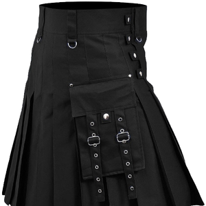Cosh International - Kilt para Hombre al por Mayor - Kilt Utilitario Gótico de Algodón Negro con 8 Bolsillos, Kilt Utilitario para Hombre 2026 - Product Image 1