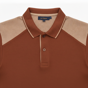 Polo en coton premium pour homme, polo en piqué de coton, manches courtes, design bicolore uni, respirant, coupe décontractée, tricoté. - Product Image 4