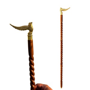 Luxury Antique Brass <b>Walking</b> <b>Stick</b> Designer Handle Unique Finish Handmade Craftsmanship Premium Decorative Gift Item - Product Image 3
