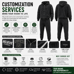 Conjunto de Sudadera con Capucha y Pantalones Jogger de Invierno Personalizado, con Lavado Ácido, Ecológico, Transpirable, Estilo Vintage, de Etiqueta Privada OEM, de Alto Gramaje - Product Image 3