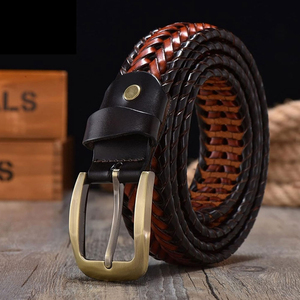 Cinturón de Cuero Genuino para Hombre, Hecho a Mano, Estilo Vintage, de Alta Calidad, Casual, Longitud Personalizada, Hebilla con Marco de Aleación, Ecológico y Resistente - Product Image 4