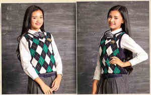 Suéter Unisex de Alta Calidad, Cuello en V, Diseño de Rombo sin Mangas, para Uniformes Escolares - Product Image 6