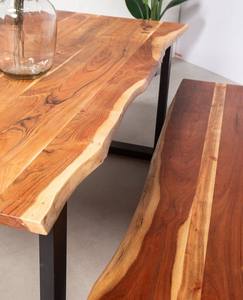 Banc industriel Vandana Falcon Vertex en bois d'acacia foncé pour une assise élégante en intérieur et en extérieur - Product Image 3