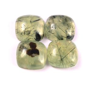 Cabochon carré en préhnite rutile naturelle 6x6mm vert, dos plat, qualité AAA, fait main, Inde, vente en gros pour la fabrication de bijoux - Product Image 1