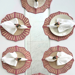 Napperons ronds bohèmes en rotin écologique, assiettes de présentation de luxe en corde de papier, fabrication vietnamienne, couleur, taille et emballage personnalisables - Product Image 4