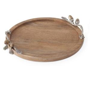 Bandeja de Servicio de Té y Café con Acabado Natural, Bandeja Decorativa de Madera para Uso en el Hogar, Hoteles y Servicios de Catering - Product Image 4