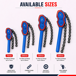 Clé à chaîne robuste pour tuyaux, clé à chaîne industrielle pour filtres à huile et raccords de tuyauterie, outil de réparation professionnel pour atelier de maintenance mécanique - Product Image 2
