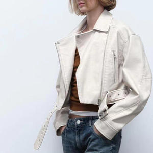 Chaqueta de Mujer de Piel Sintética con Cinturón, Estilo Vintage, Manga Larga, Primavera 2026, Marca OEM, Fabricada por TRIOTAKE INDUSTRY - Product Image 4