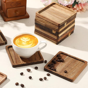Vietnamese Wholesale Acacia Wood Square <b>Drink</b> <b>Coasters</b> for Home, Office, Cafe Table Decor Housewarming Gifts - Product Image 2