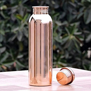 Botella de Agua de Cobre Martillado de Lujo, 1 Litro, Botella Metálica Reutilizable para Gimnasio, Yoga y Viajes - Product Image 6
