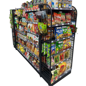 Étagère gondole double face robuste en treillis métallique avec structure métallique autoportante pour supermarchés - Product Image 1