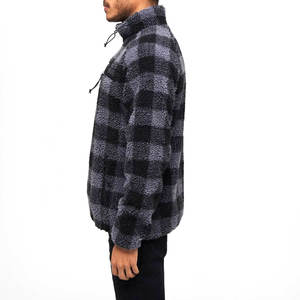 Veste en polaire sherpa pour homme sur mesure de haute qualité, nouveau style, col montant, fausse fourrure en polyester, vêtement d'extérieur chaud en polaire pour l'hiver - Product Image 4