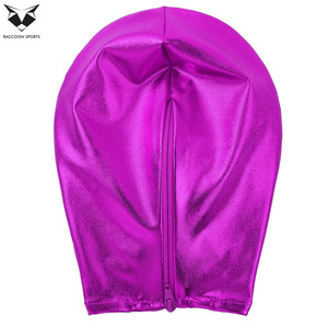 Cagoule et couvre-visage intégral violet brillant, sexy, pour clubbing, festivals, soirées, déguisement, cosplay lumineux - Product Image 3