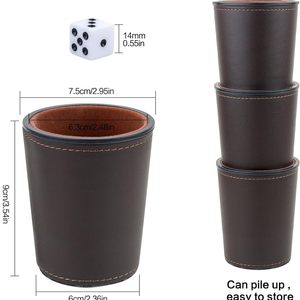 Gobelet à dés carré en cuir PU fait main de luxe avec motif sculpté pour une utilisation quotidienne – Élégant et fonctionnel, un essentiel pour les fêtes - Product Image 6