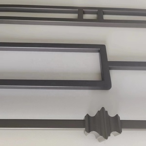 Parti scala 44 "nuovo Design decorazione interna nero grigio quadrato in ferro battuto balaustra solido metallo scala moderna mandrini - Product Image 4