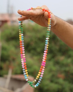 Rainbow Quartz <b>Necklace</b> Hand Knotted Silk Multicolor Gemstone <b>Boho</b> Jewelry Adjustable Spiritual Crystal Gift for Women - Product Image 5
