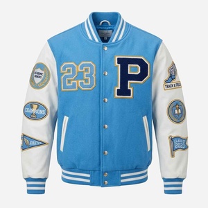 Hot Sale Heavyweight Custom Logo <b>Men's</b> <b>White</b> Varsity <b>Jacket</b> Custom Logo High Quality Leather/Wool Made <b>Men</b> Varsity <b>Jacket</b> - Product Image 1