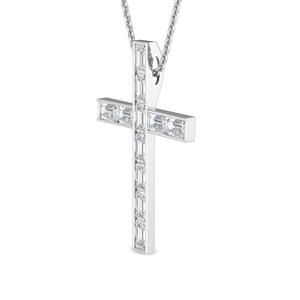 Pendentif opulent en or blanc 18 carats avec émeraude de 0,54 carat et diamant de laboratoire, bijou raffiné pour femme, charme moderne - Product Image 6