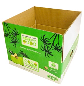 2-Sided Waterproof UV Coating Recycled Materials 5-Layer Corrugated Paperboard Food-Safe Vietnam Coconut Carton Box Agricultural - Product Image 5