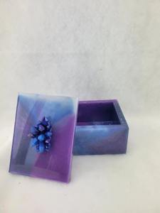 Boîte à bijoux décorative en résine artisanale de luxe, petite boîte à bijoux personnalisée en résine, boîte cadeau pour bijoux - Product Image 6