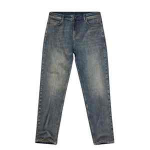 Jeans pour hommes en coton 100% style vintage personnalisé, taille mi-haute, coupe classique, imperméable, brodé, vêtements de travail écologiques - Product Image 4