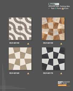 400x400mm Rustic Parking Floor Tiles Anti Slip Outdoor Porcelain Tiles Heavy Duty Parking Area Garden Terrace Ceramic Tiles - Product Image 4