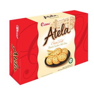 ATELA 342gr Galletas de huevo vietnamitas Crujientes de sésamo Cracker Dulces Patatas fritas Muestra gratis Sabor salado Caja de cartón Bolsa FMCG Vietnam - Product Image 4