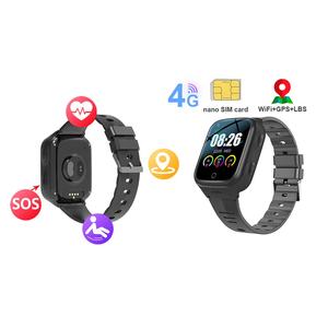 Montre connectée pour personnes âgées avec bouton SOS, détection de chute, moniteur de fréquence cardiaque, GPS, IP67, design carré, pour la surveillance des parents - Product Image 2